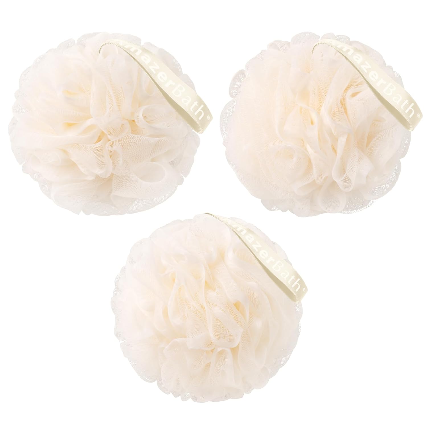 AmazerBath Colorful Shower Loofah Bath Sponge, Set of 3
