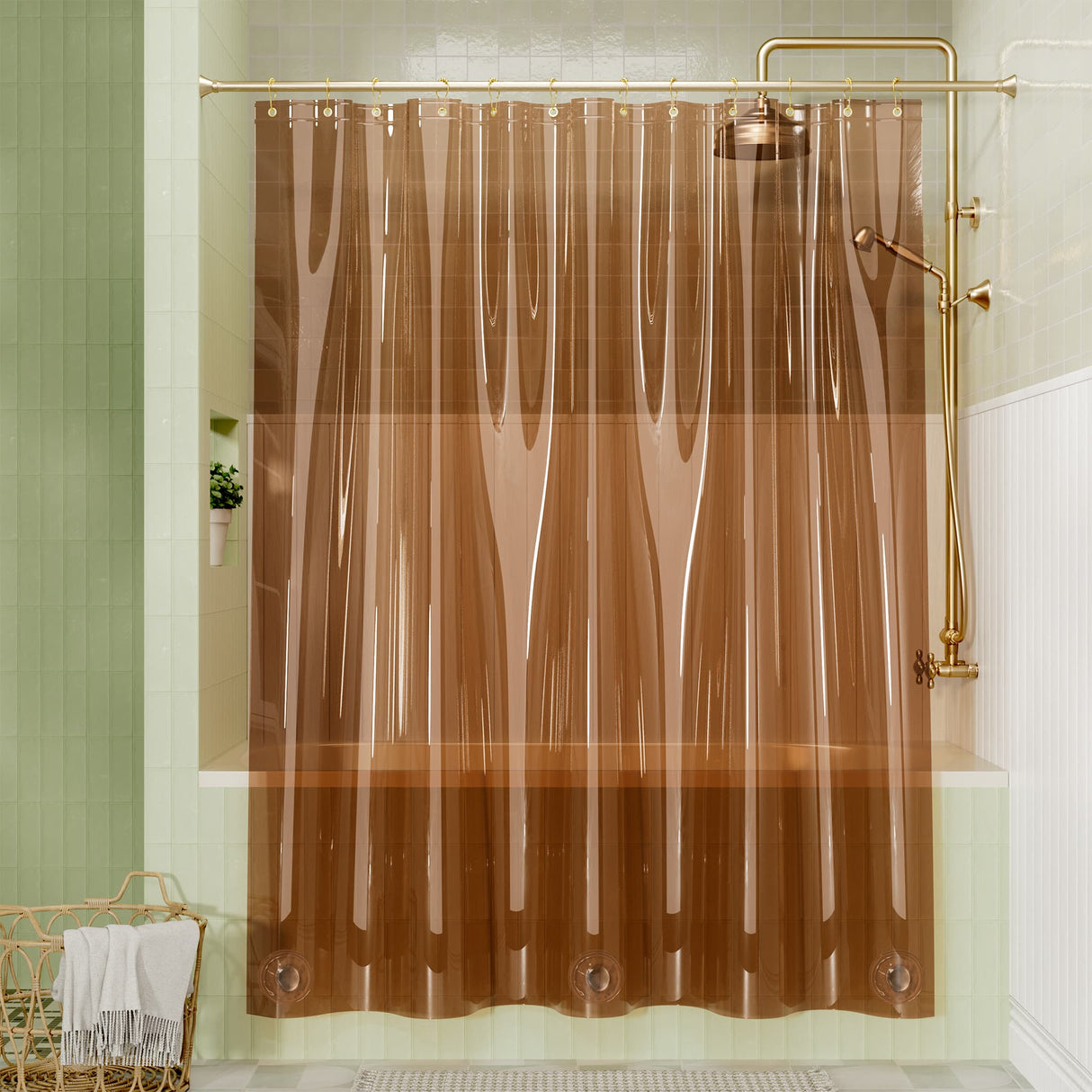 AmazerBath 100% EVA Latte Shower Curtain Liner, 8G