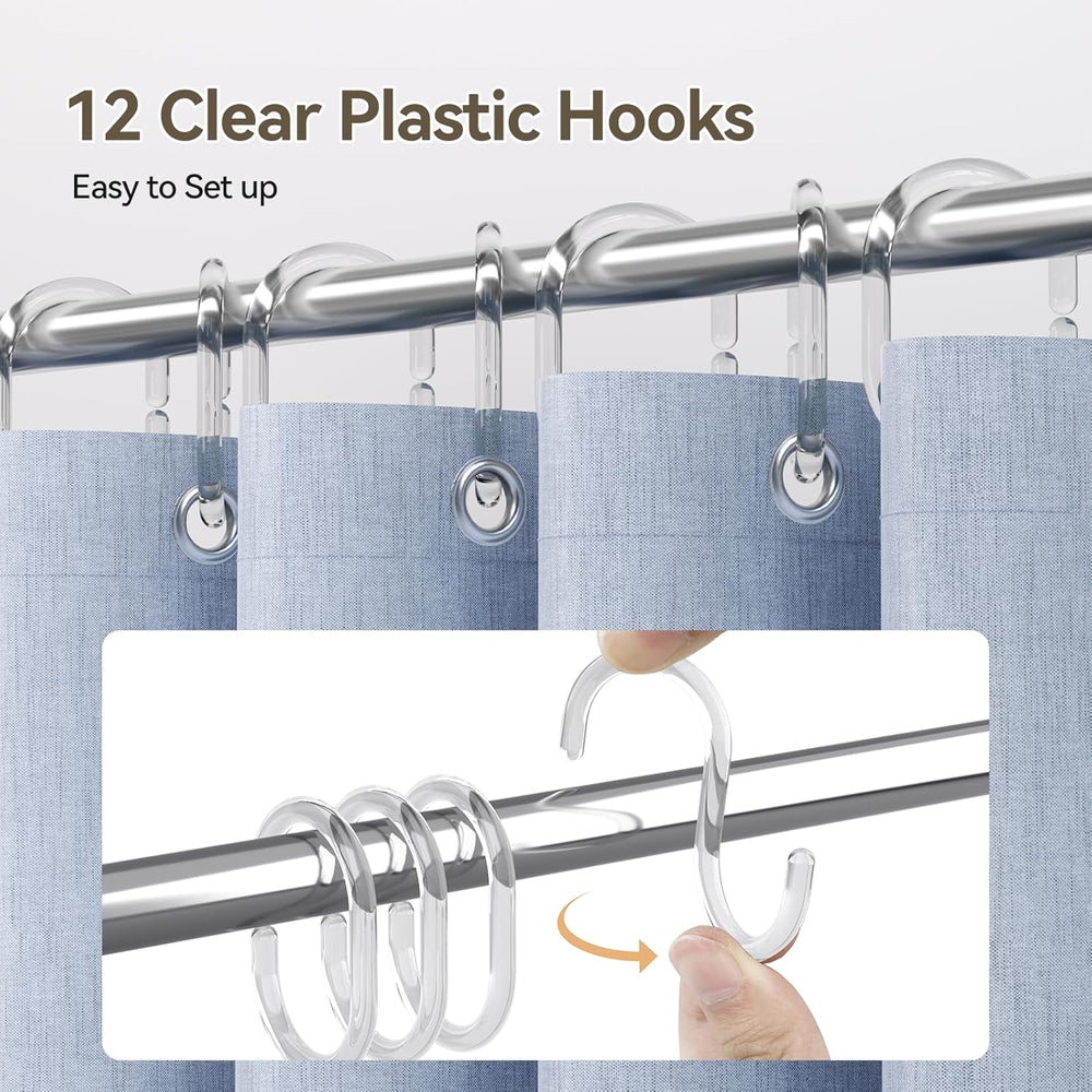 Farmhouse Shower Curtain with Tassel Colorful