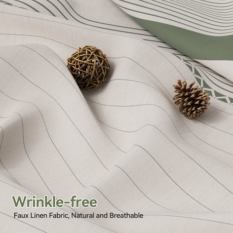 Farmhouse Shower Curtain with Tassel Green