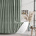 Farmhouse Shower Curtain with Tassel Neutral