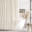 Farmhouse Shower Curtain with Tassel Tufted