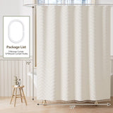 Farmhouse Shower Curtain with Tassel Tufted