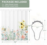 Floral Pattern Shower Curtain Green