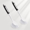 AmazerBath Black-Black long-handle kitchen dish brushes, set of 2, on a clean background.