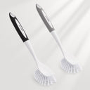 AmazerBath Black-Grey long-handle kitchen dish brushes, set of 2, on a clean background.