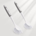 AmazerBath Grey-Grey long-handle kitchen dish brushes, set of 2, on a clean background.