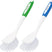 Two kitchen brushes with green and blue handles on a white background
