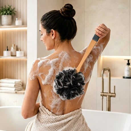 AmazerBath Loofah Sponge Back Scrubber with Handle