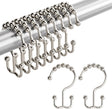 Metal Double Shower Curtain Hooks