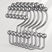 Metallic hook rack with spherical ends on a white background