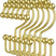 AmazerBath gold metal double shower curtain hooks with smooth roller balls, modern style, set of 12.