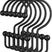 Set of black hooks with spherical ends on a white background