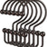 Set of black hooks with wooden knobs on a white background