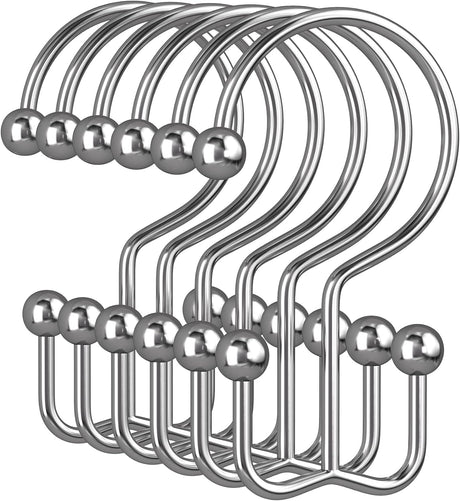 Set of metal hooks on a white background