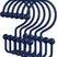 Set of navy blue hooks with spherical ends on a white background