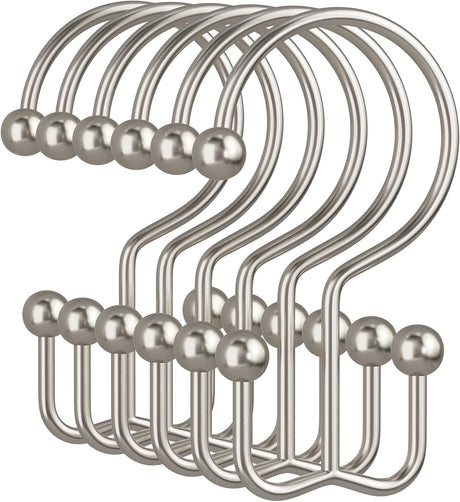 Set of metal hooks on a white background