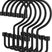 Set of black metal hooks on a white background
