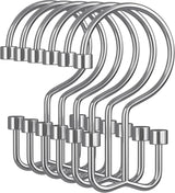 Set of metal hooks on a white background