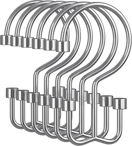 Set of metal hooks on a white background