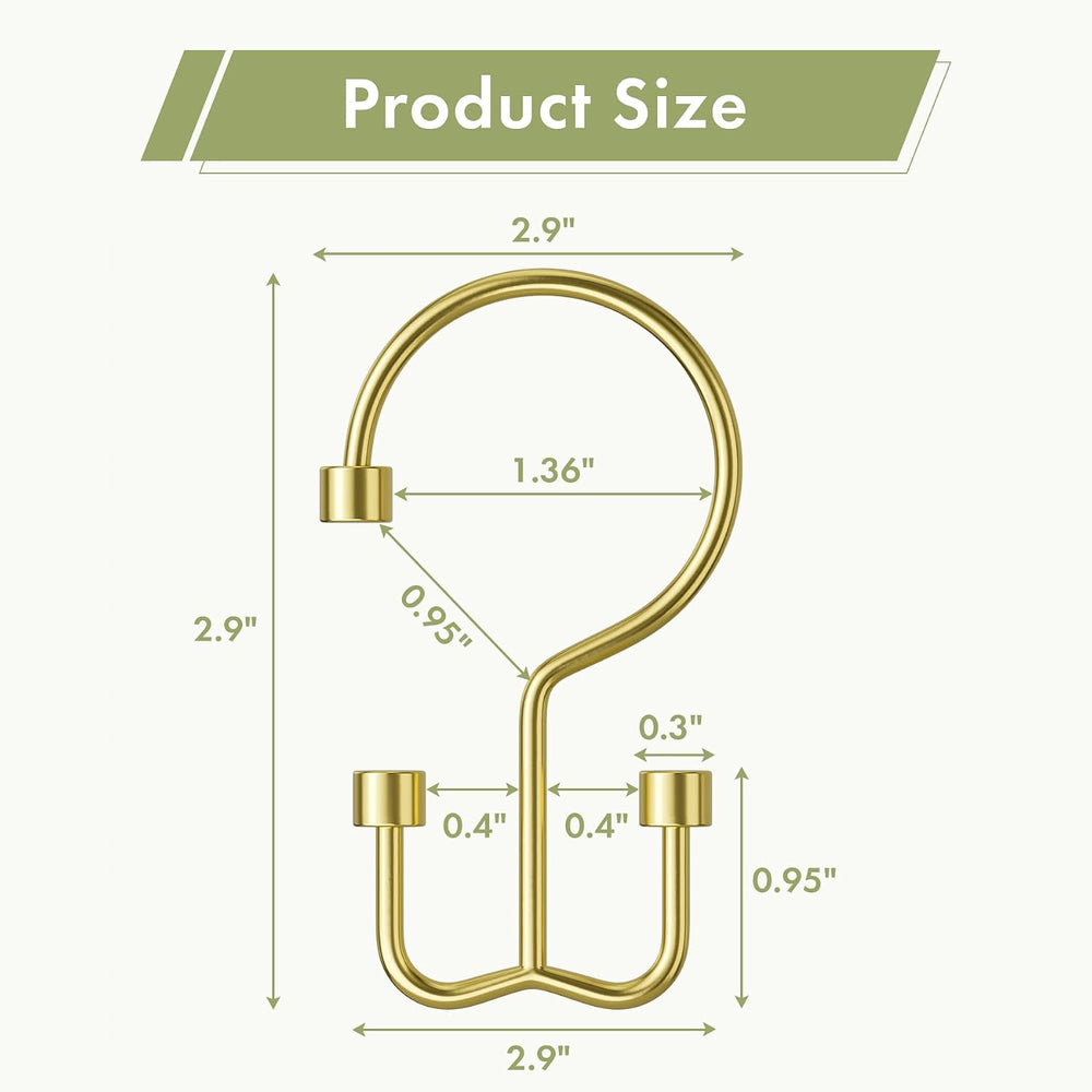 Gold U-shaped product with dimensions labeled on a white background