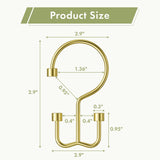 Gold U-shaped product with dimensions labeled on a white background