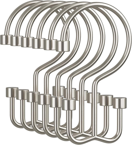 Set of metal hooks on a white background