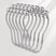 Set of silver curtain hooks on a white background