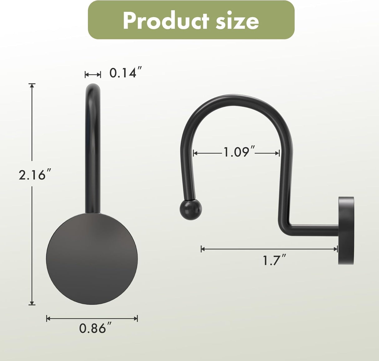 Modern Round Design Shower Curtain Hooks