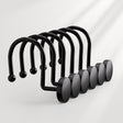 Modern Round Shower Curtain Hooks, Set of 12 in black shown as the main product view.