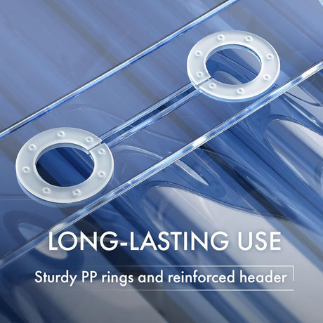 Clear plastic tube with PP rings on a blue gradient background, emphasizing durability.