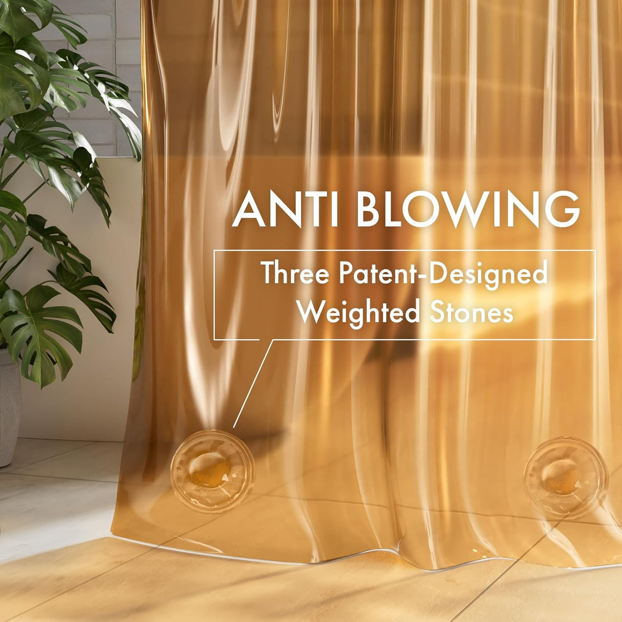 AmazerBath 100% EVA No Hook Shower Curtain Liner, 8G Heavy Duty