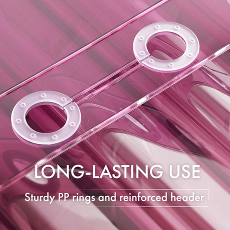 Clear plastic container with PP rings and text about long-lasting use