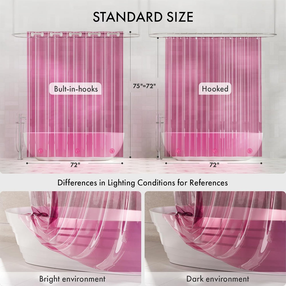 AmazerBath 100% EVA No Hook Shower Curtain Liner, 8G Heavy Duty