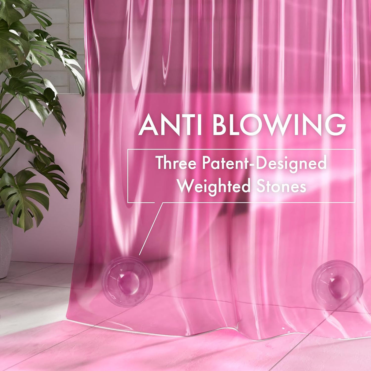 AmazerBath 100% EVA No Hook Shower Curtain Liner, 8G Heavy Duty