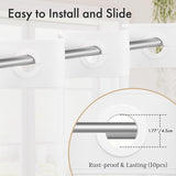 Metal towel bar with text 'Easy to Install and Slide' and dimensions on a white background.