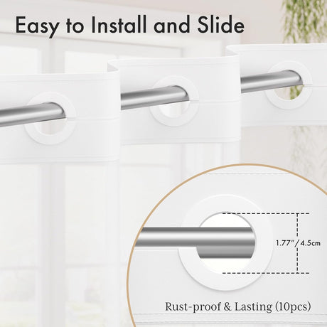 Metal towel bar with text 'Easy to Install and Slide' and dimensions on a white background.