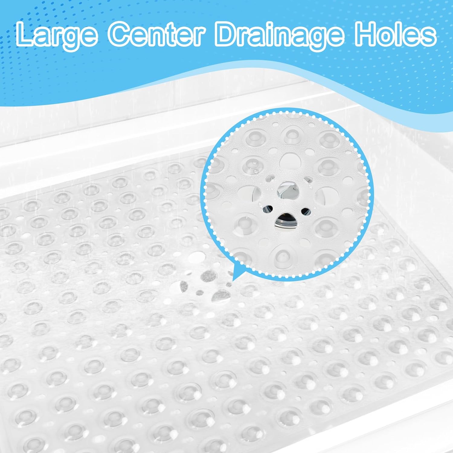 AmazerBath Square Non Slip Bathtub Mat, 21 x 21 Inches