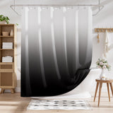 Shower curtain with gradient design in a bathroom setting