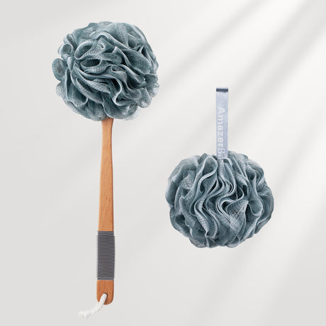 Loofah Back Scrubber with Wooden Handle