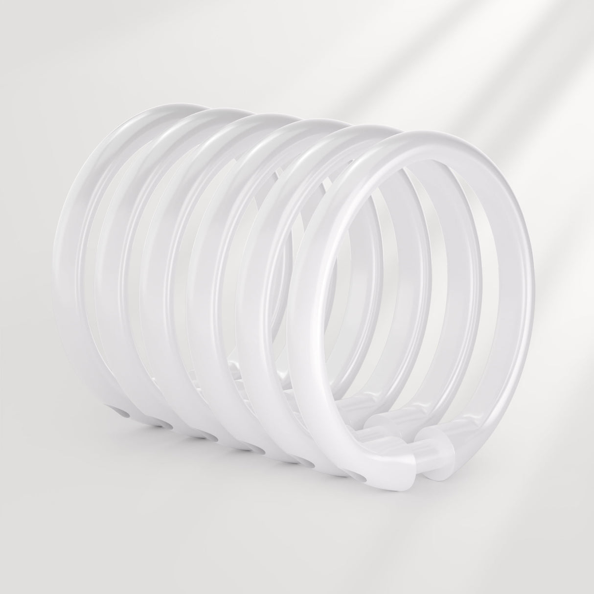 Plastic Shower Curtain Rings, Snap Closure