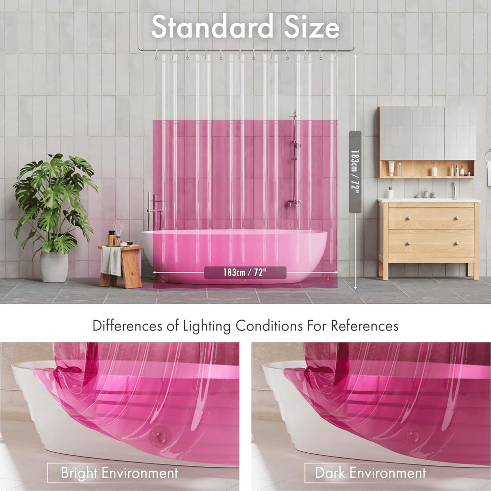 AmazerBath 100% EVA Flip Shower Curtain Liner, 8G Heavy Duty