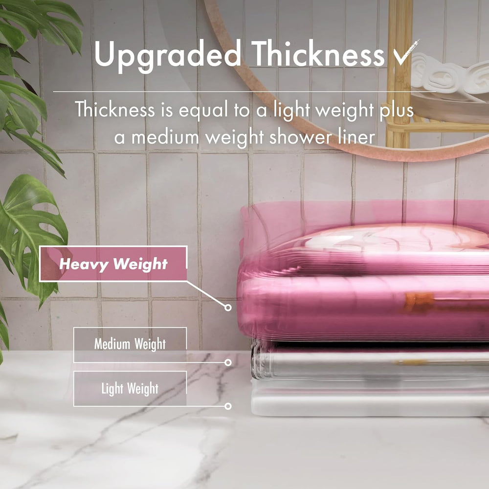 AmazerBath 100% EVA Flip Shower Curtain Liner, 8G Heavy Duty