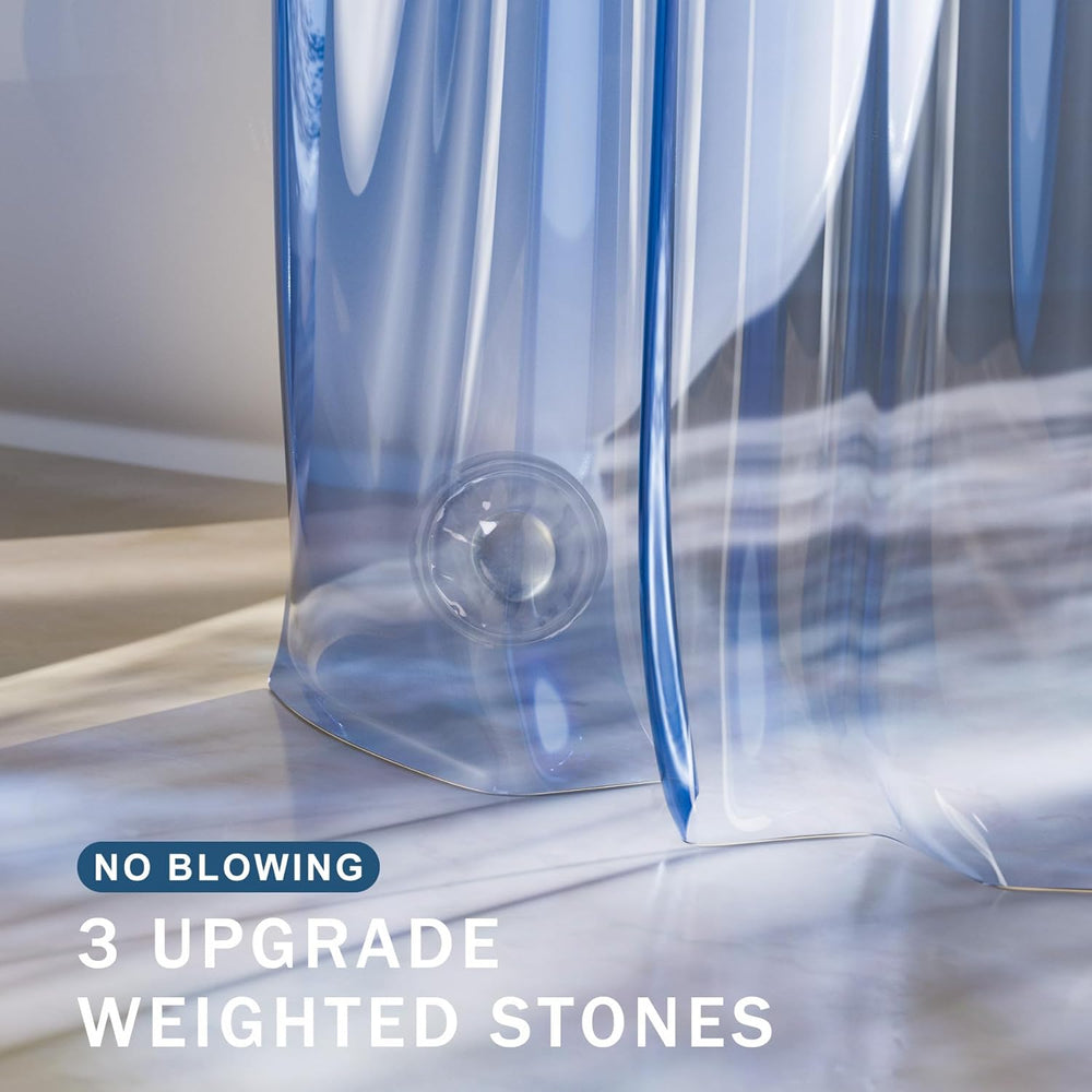 Rainbow Shower Curtain Liner Blue