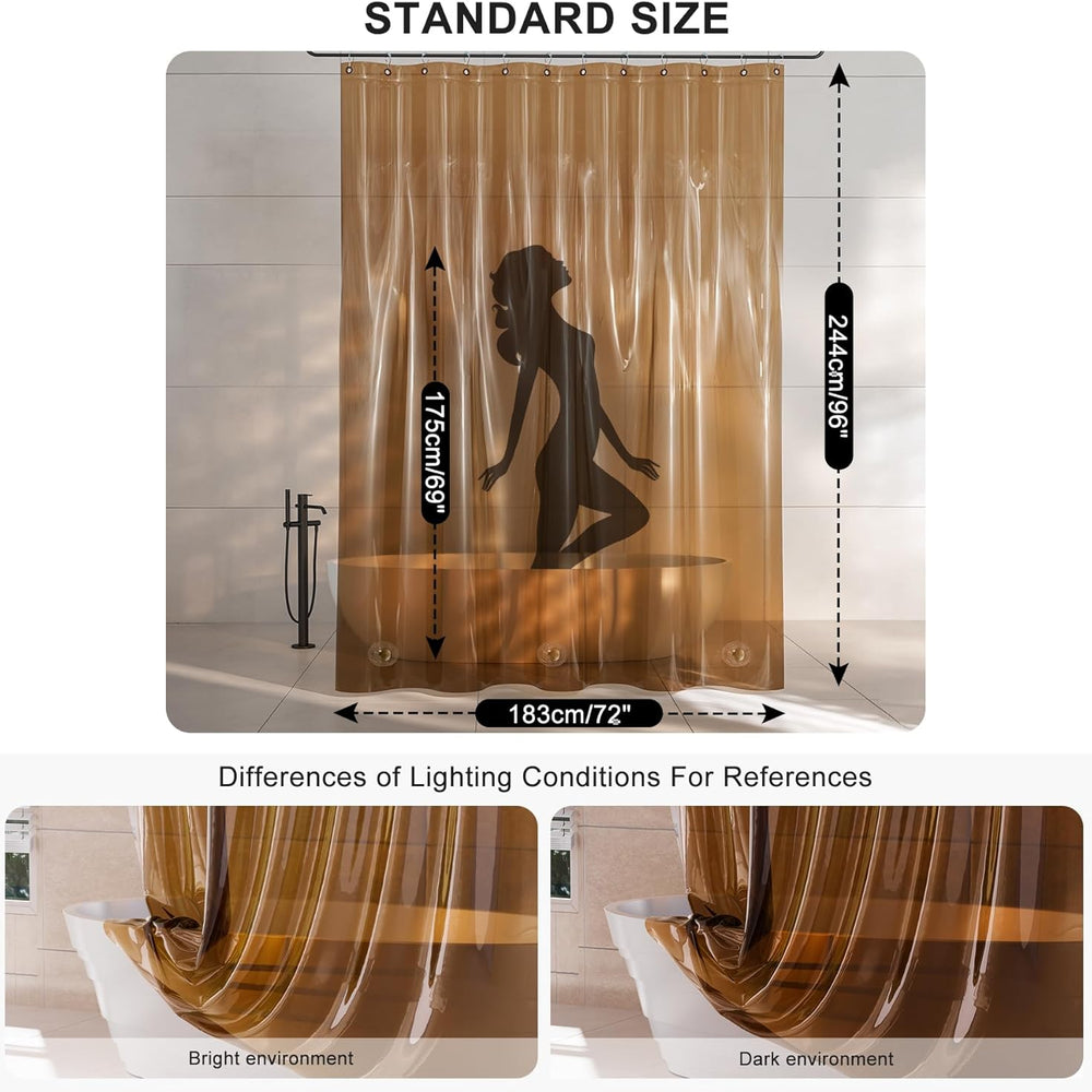 Rainbow Shower Curtain Liner Caramel Latte