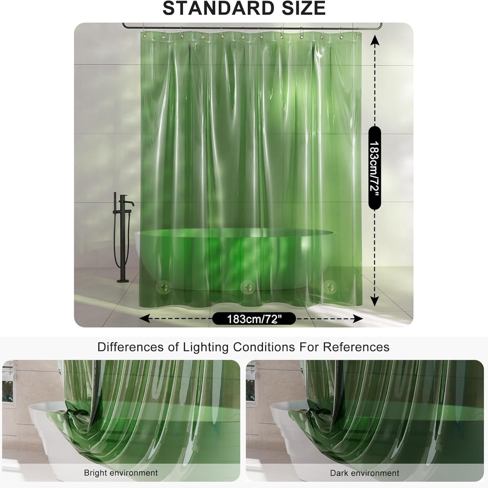 Rainbow Shower Curtain Liner Emerald