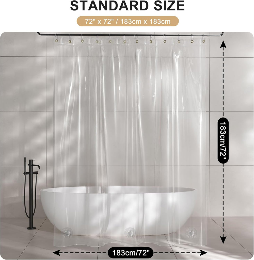 AmazerBath 100% EVA Rainbow Shower Curtain Liner, 8G Heavy Duty