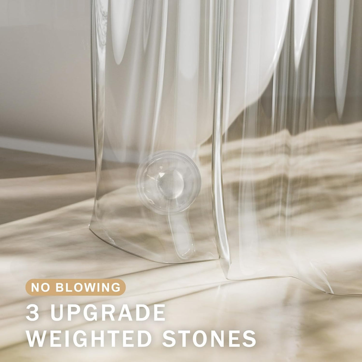 AmazerBath 100% EVA Rainbow Shower Curtain Liner, 8G Heavy Duty