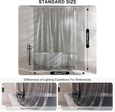 AmazerBath 100% EVA Rainbow Shower Curtain Liner, 8G