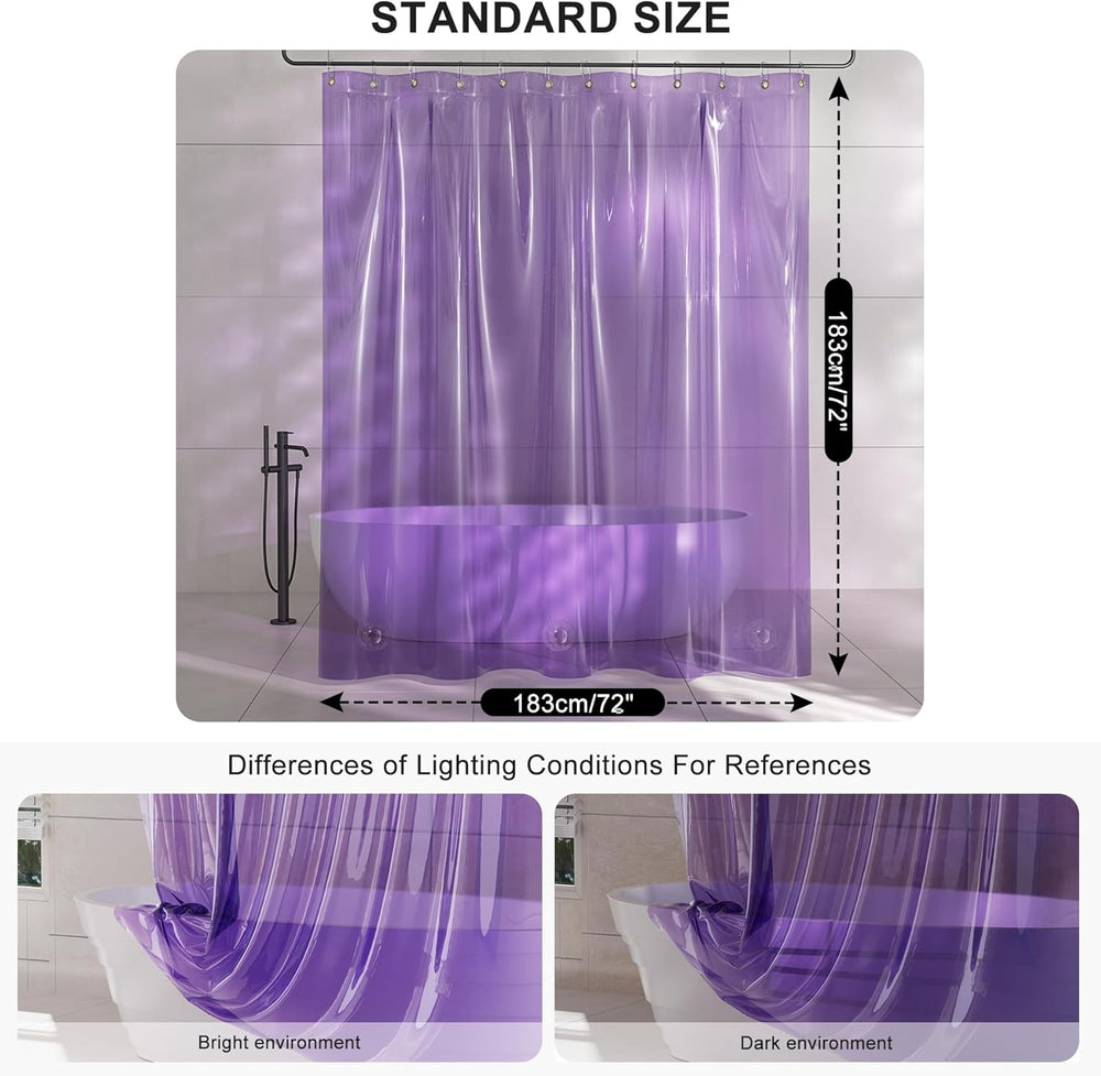 AmazerBath 100% EVA Rainbow Shower Curtain Liner, 8G Heavy Duty